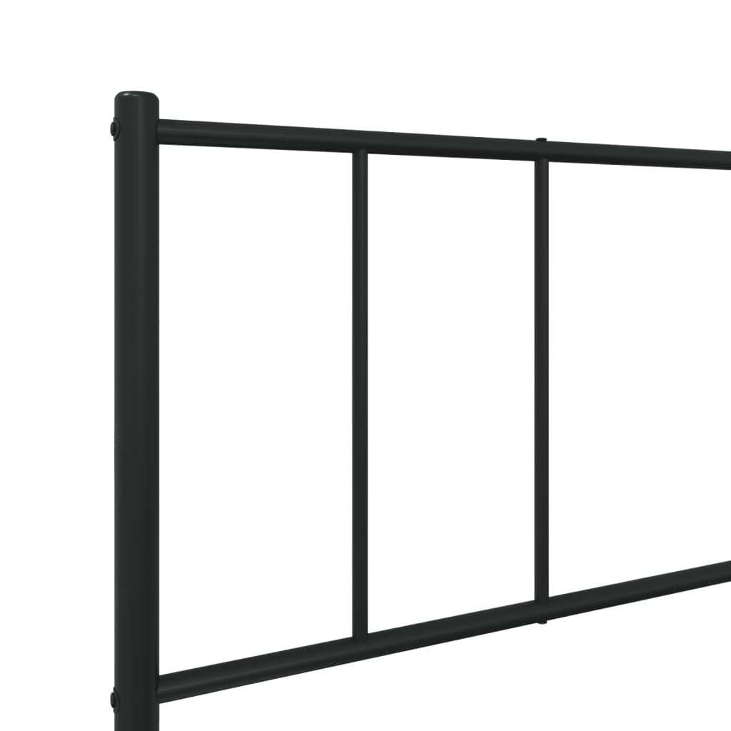 Cadru de pat din metal cu tăblie, negru, 107x203 cm - Lando