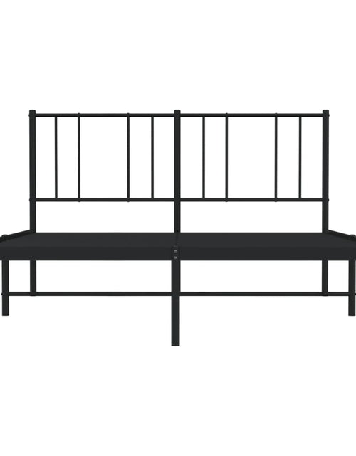Încărcați imaginea în vizualizatorul Galerie, Cadru de pat metalic cu tăblie, negru, 140x200 cm - Lando
