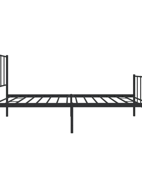 Încărcați imaginea în vizualizatorul Galerie, Cadru pat metalic cu tăblii de cap/picioare, negru, 75x190 cm - Lando
