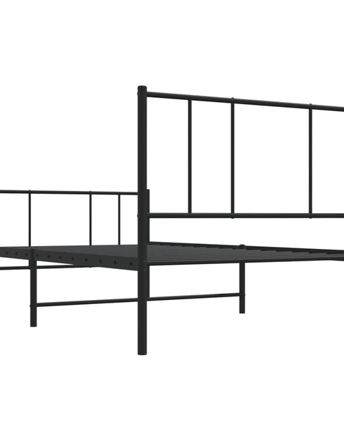 Загрузите изображение в средство просмотра галереи, Cadru pat metalic cu tăblii de cap/picioare, negru, 80x200 cm - Lando
