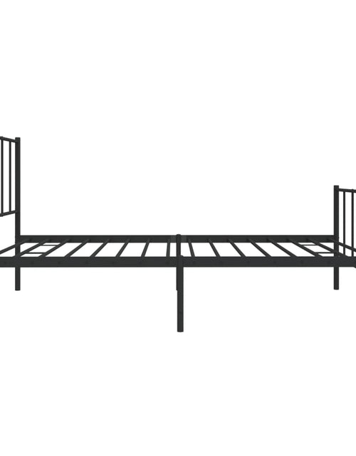 Încărcați imaginea în vizualizatorul Galerie, Cadru pat metalic cu tăblii de cap/picioare, negru, 100x190 cm - Lando
