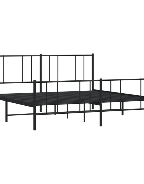 Încărcați imaginea în vizualizatorul Galerie, Cadru pat metalic cu tăblii de cap/picioare, negru, 200x200 cm - Lando

