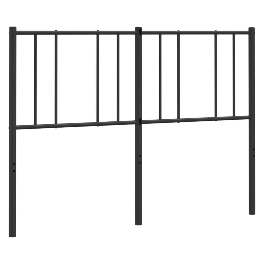 Tăblie de pat metalică, negru, 135 cm - Lando