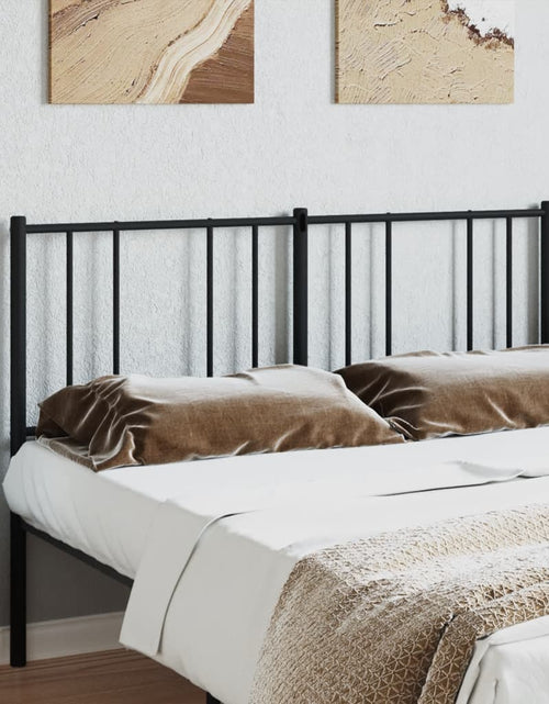 Încărcați imaginea în vizualizatorul Galerie, Tăblie de pat metalică, negru, 135 cm - Lando
