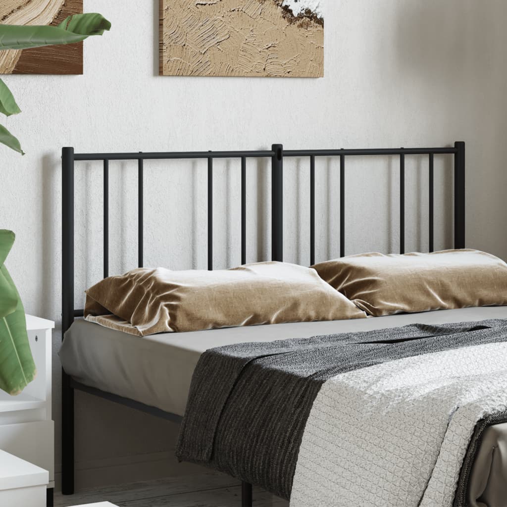 Tăblie de pat metalică, negru, 135 cm - Lando