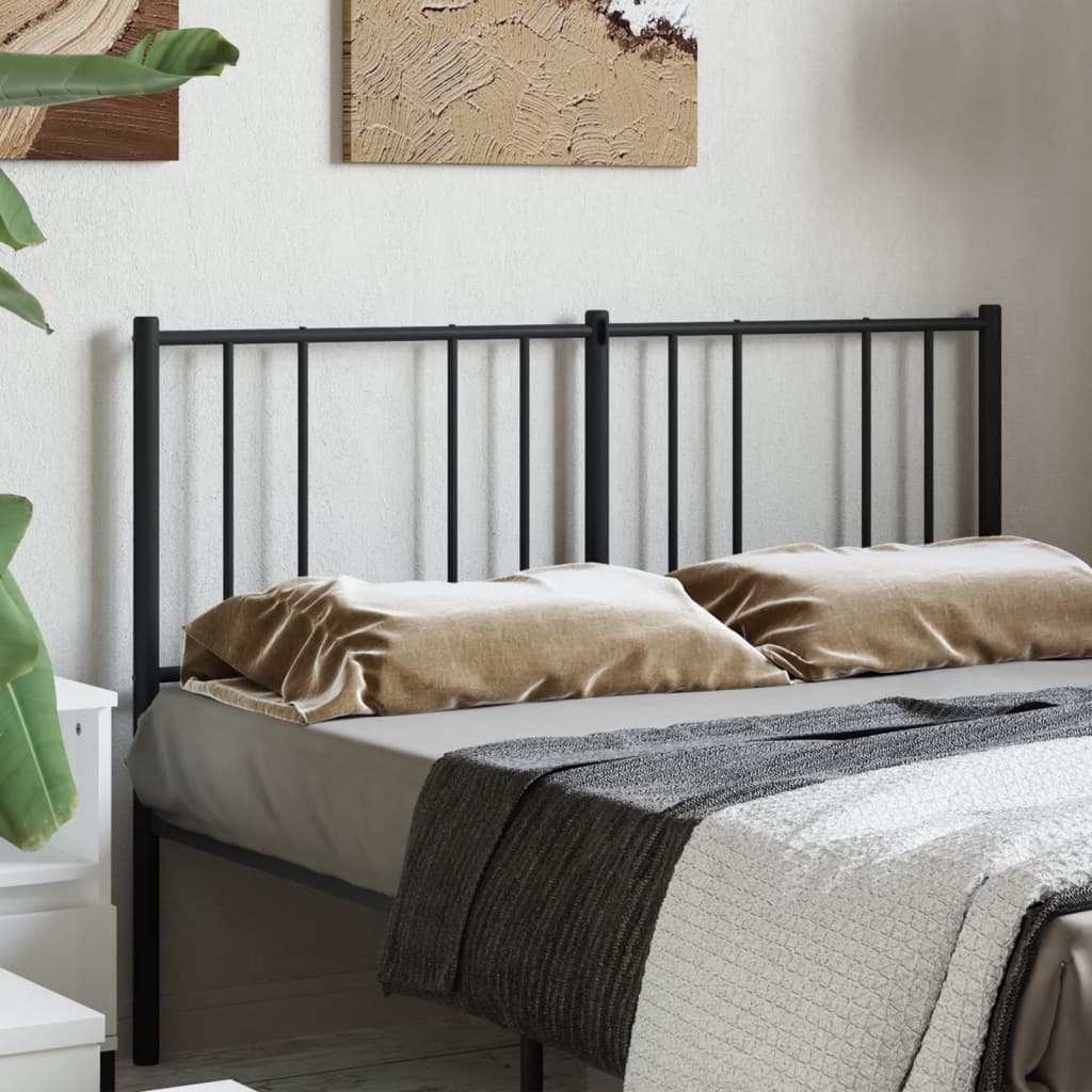 Tăblie de pat metalică, negru, 140 cm - Lando