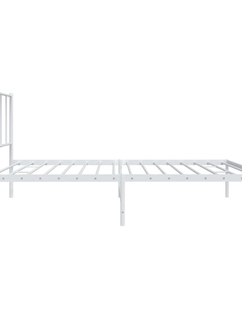 Загрузите изображение в средство просмотра галереи, Cadru de pat metalic cu tăblie, alb, 90x190 cm - Lando
