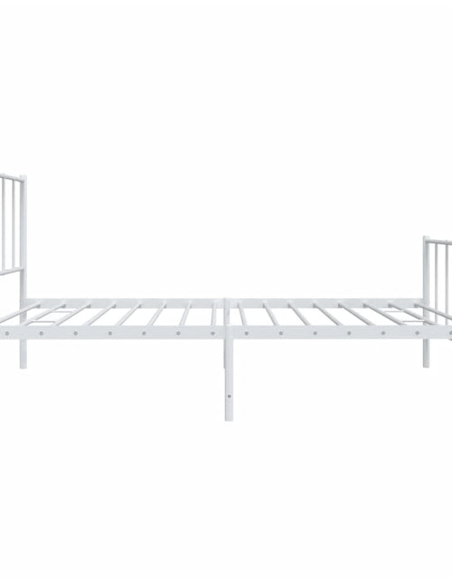 Загрузите изображение в средство просмотра галереи, Cadru de pat metalic cu tăblie de cap/picioare, alb, 90x190 cm - Lando
