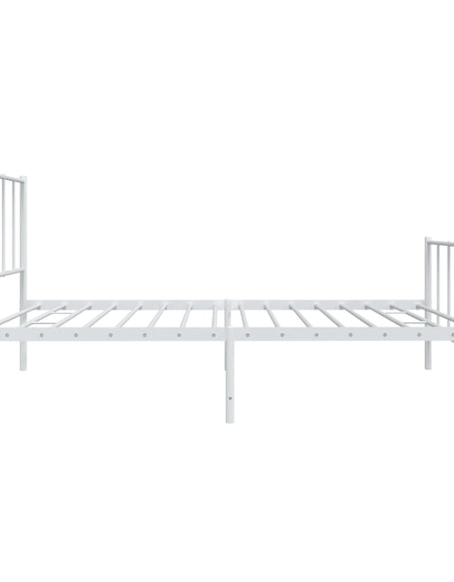 Загрузите изображение в средство просмотра галереи, Cadru de pat metalic cu tăblie de cap/picioare, alb, 100x200 cm - Lando
