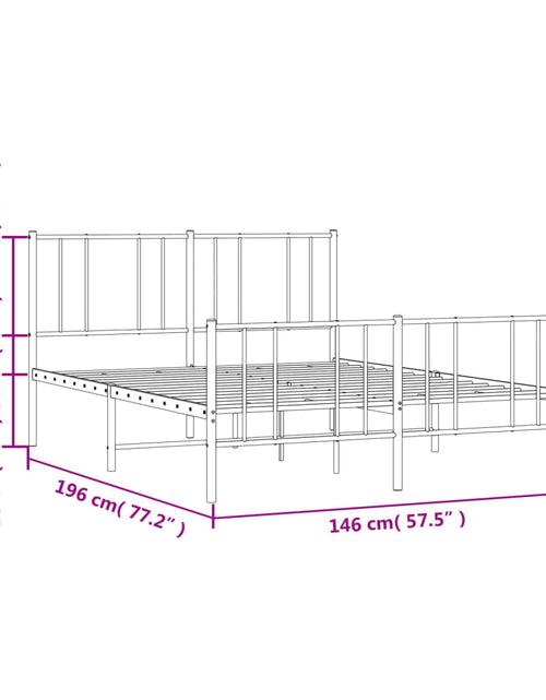 Încărcați imaginea în vizualizatorul Galerie, Cadru de pat metalic cu tăblie de cap/picioare, alb, 140x190 cm - Lando
