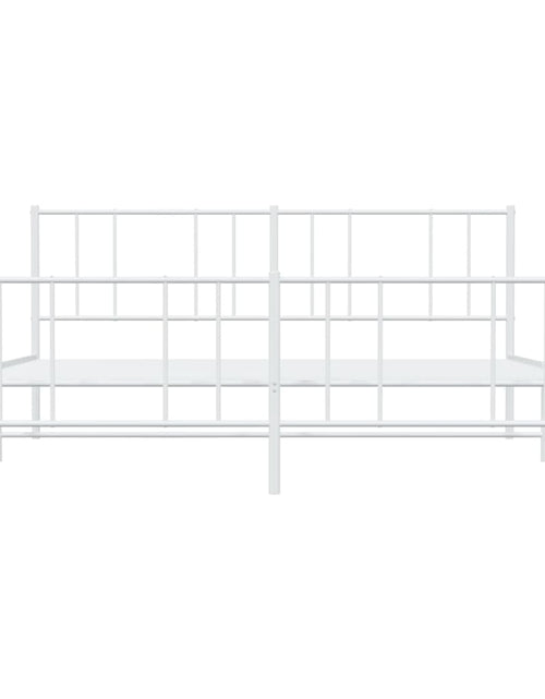 Загрузите изображение в средство просмотра галереи, Cadru de pat metalic cu tăblie, alb, 200x200 cm - Lando
