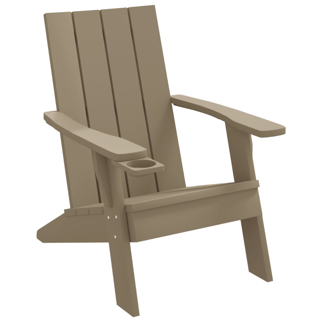 Scaun Adirondack, maro deschis, 75x88,5x89,5 cm, polipropilenă - Lando