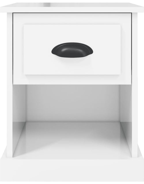 Încărcați imaginea în vizualizatorul Galerie, Noptiere, 2 buc, alb extralucios, 39x39x47,5 cm, lemn prelucrat - Lando
