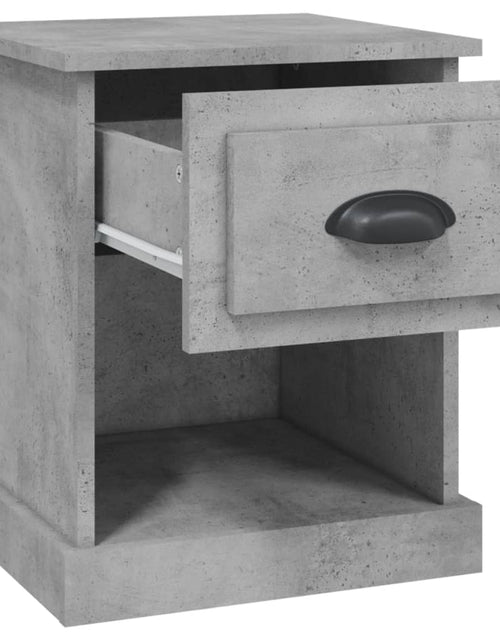Încărcați imaginea în vizualizatorul Galerie, Noptieră, gri beton, 39x39x47,5 cm, lemn prelucrat - Lando
