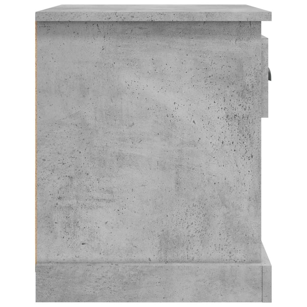 Noptieră, gri beton, 39x39x47,5 cm, lemn prelucrat - Lando