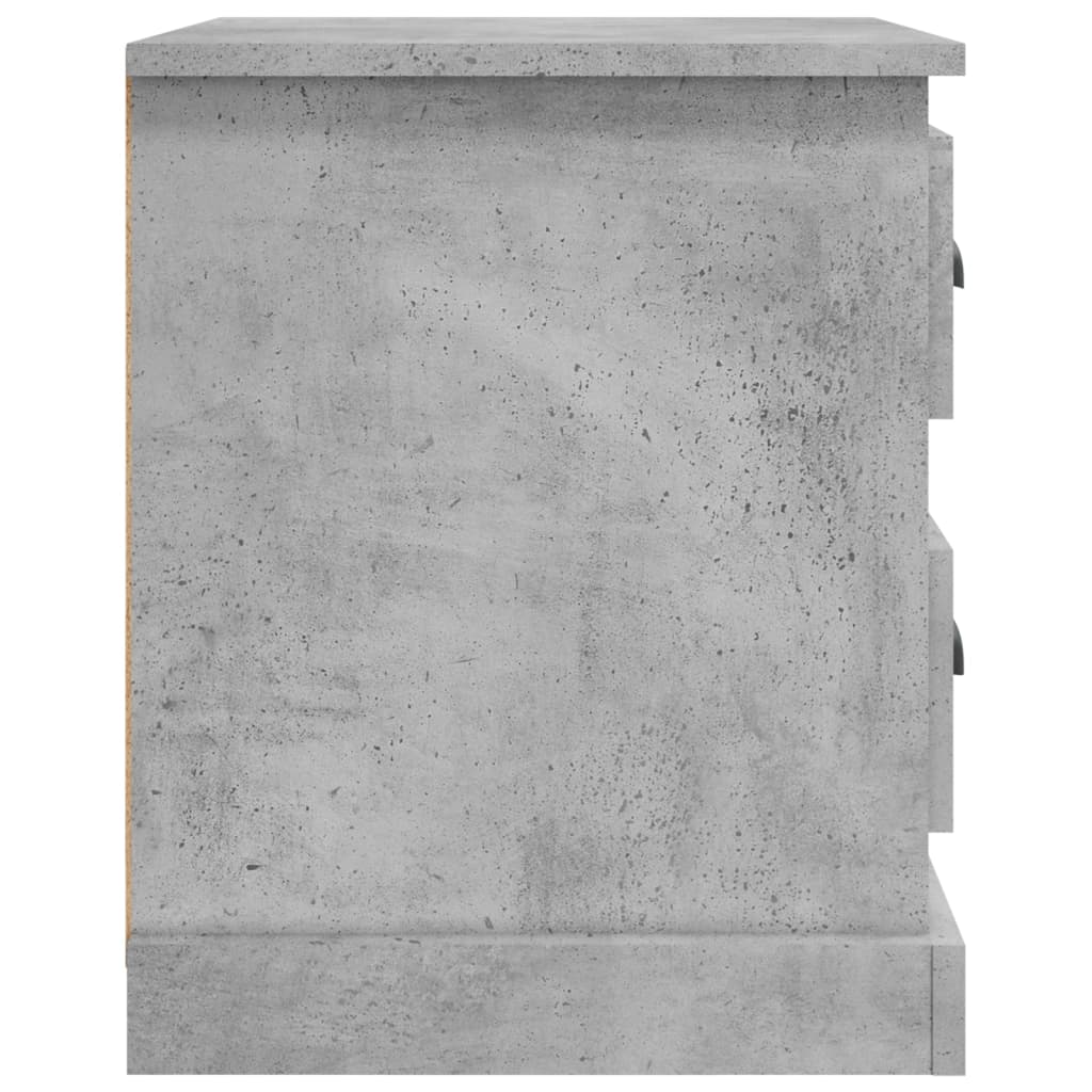 Noptieră, gri beton, 39x39x47,5 cm, lemn prelucrat - Lando