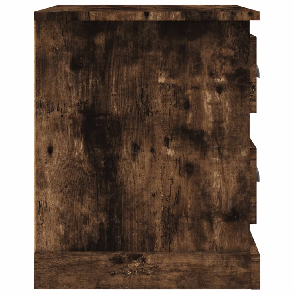 Noptiere, 2 buc., stejar afumat, 39x39x47,5 cm, lemn prelucrat - Lando