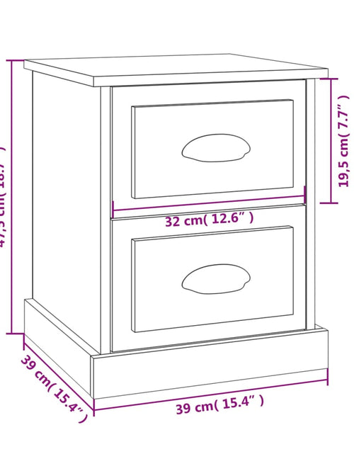 Încărcați imaginea în vizualizatorul Galerie, Noptiere, 2 buc., stejar afumat, 39x39x47,5 cm, lemn prelucrat - Lando
