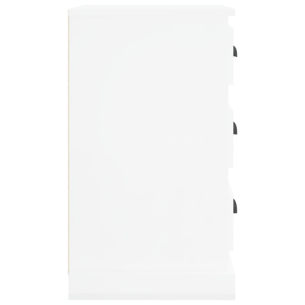 Noptieră, alb extralucios, 39x39x67 cm, lemn prelucrat - Lando