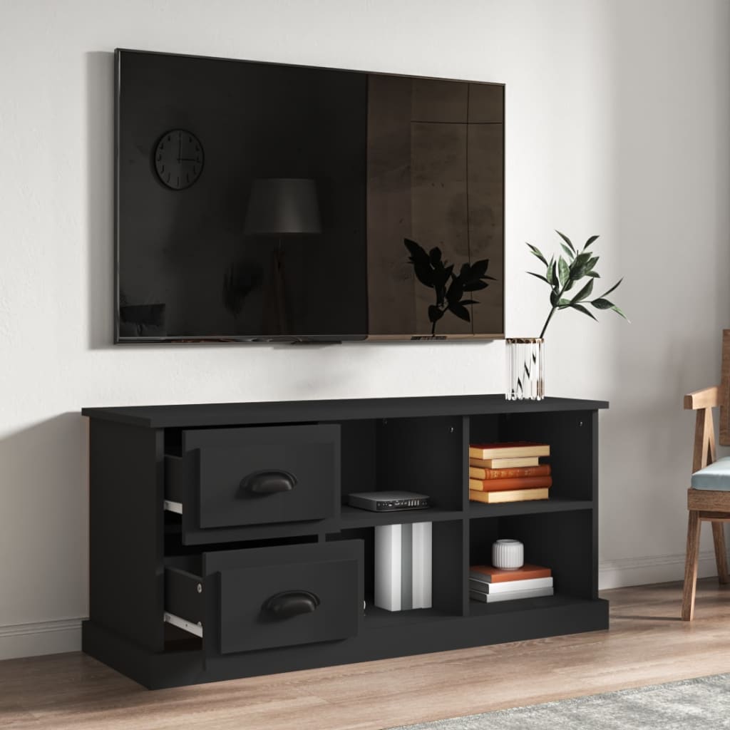 Comodă TV, negru, 102x35,5x47,5 cm, lemn prelucrat Lando - Lando