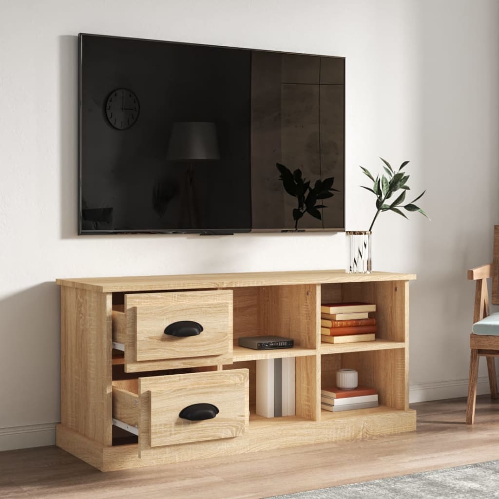 Comodă TV, stejar sonoma, 102x35,5x47,5 cm, lemn prelucrat Lando - Lando