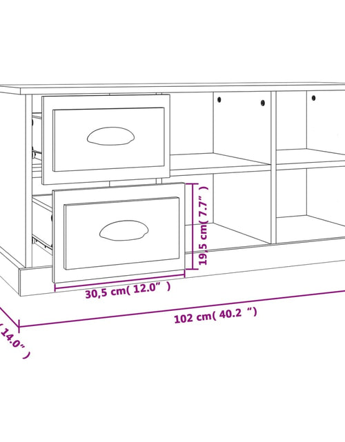 Загрузите изображение в средство просмотра галереи, Comodă TV, gri beton, 102x35,5x47,5 cm, lemn prelucrat Lando - Lando
