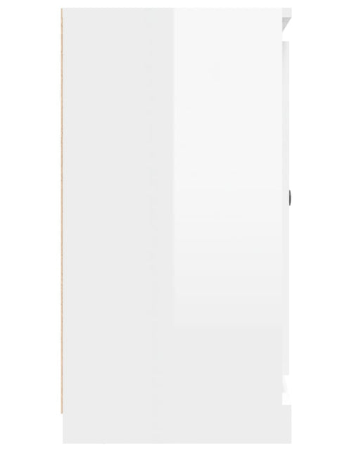 Загрузите изображение в средство просмотра галереи, Servantă, alb extralucios, 70x35,5x67,5 cm, lemn prelucrat Lando - Lando

