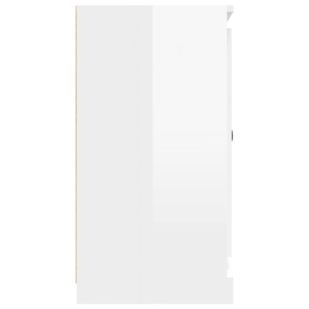 Servantă, alb extralucios, 70x35,5x67,5 cm, lemn prelucrat Lando - Lando
