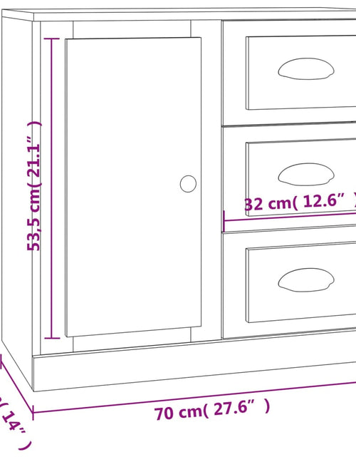 Încărcați imaginea în vizualizatorul Galerie, Servantă, gri beton, 70x35,5x67,5 cm, lemn prelucrat Lando - Lando
