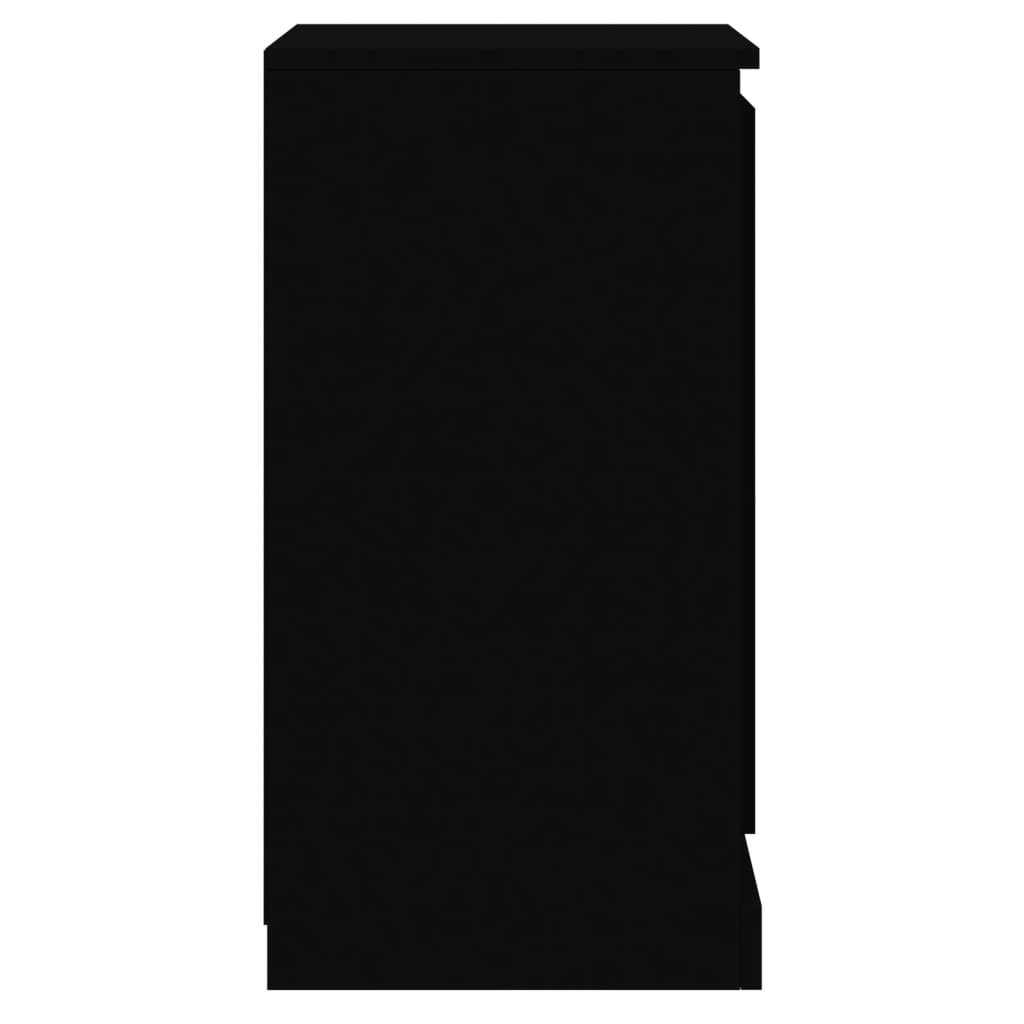Servante, 2 buc., negru, 37,5x35,5x67,5 cm, lemn prelucrat - Lando