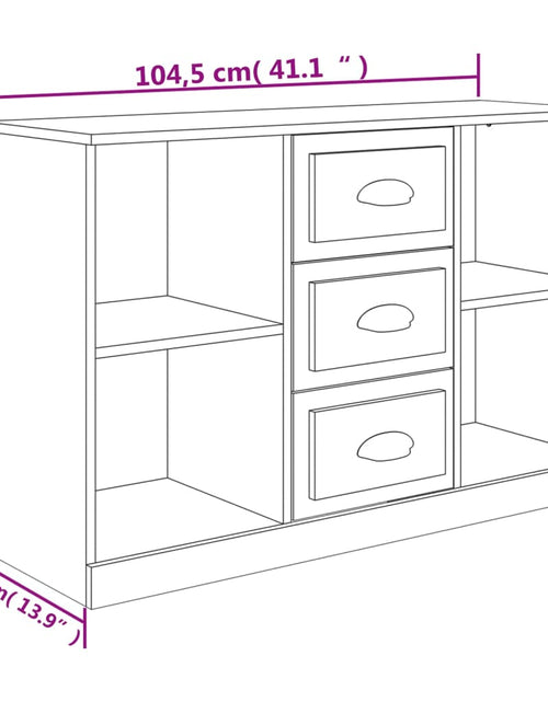 Загрузите изображение в средство просмотра галереи, Servantă, stejar afumat, 104,5x35,5x67,5 cm, lemn prelucrat Lando - Lando
