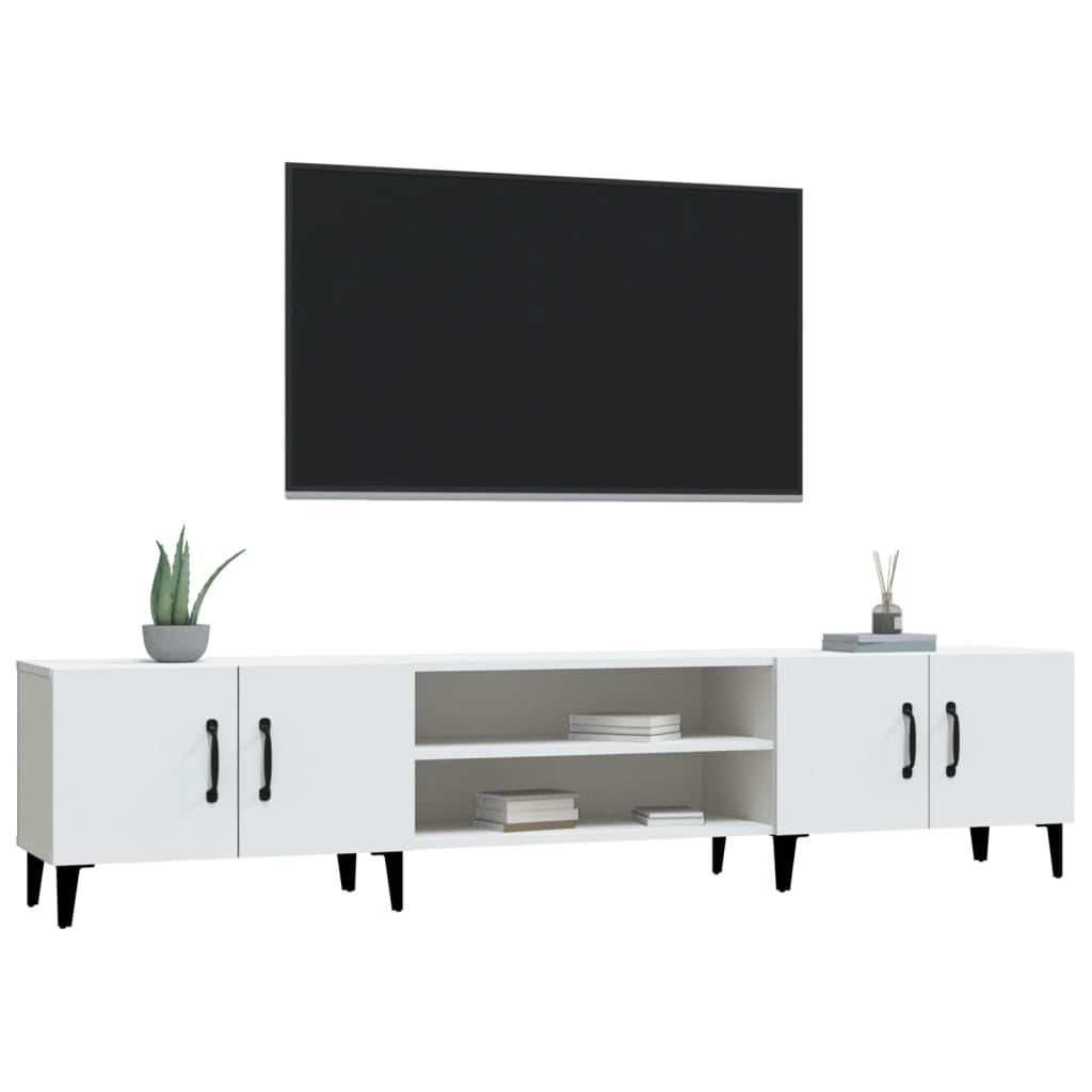Comodă TV, alb, 180x31,5x40 cm, lemn prelucrat Lando - Lando