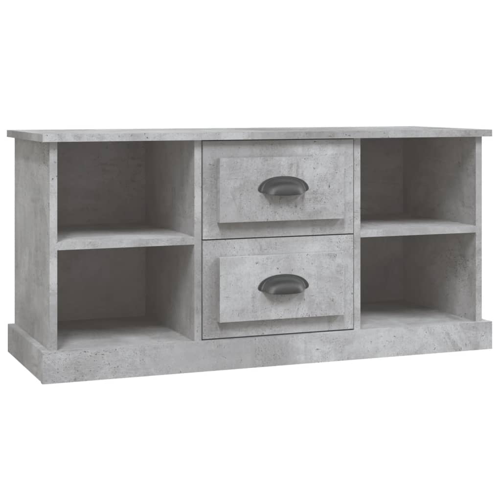 Comodă TV, gri beton, 99,5x35,5x48 cm, lemn prelucrat Lando - Lando