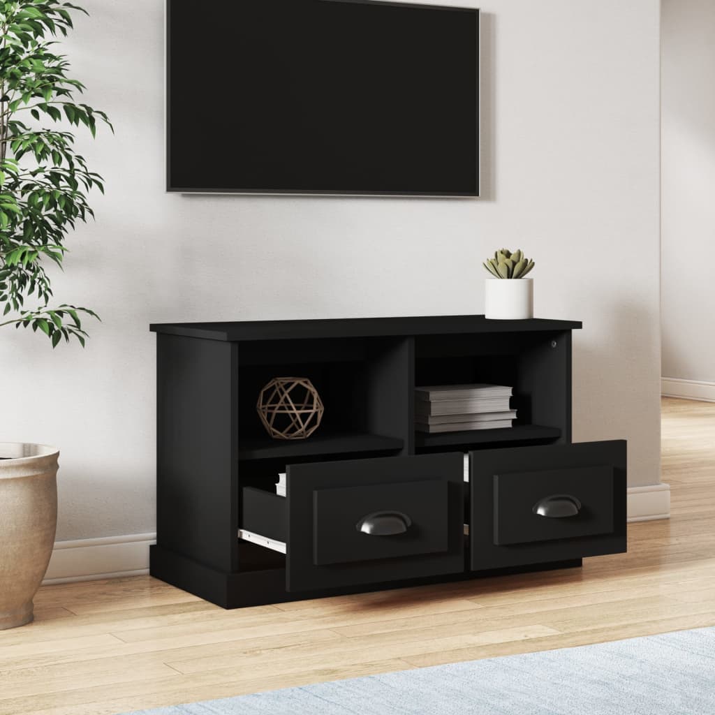 Comodă TV, negru, 80x35x50 cm, lemn prelucrat Lando - Lando