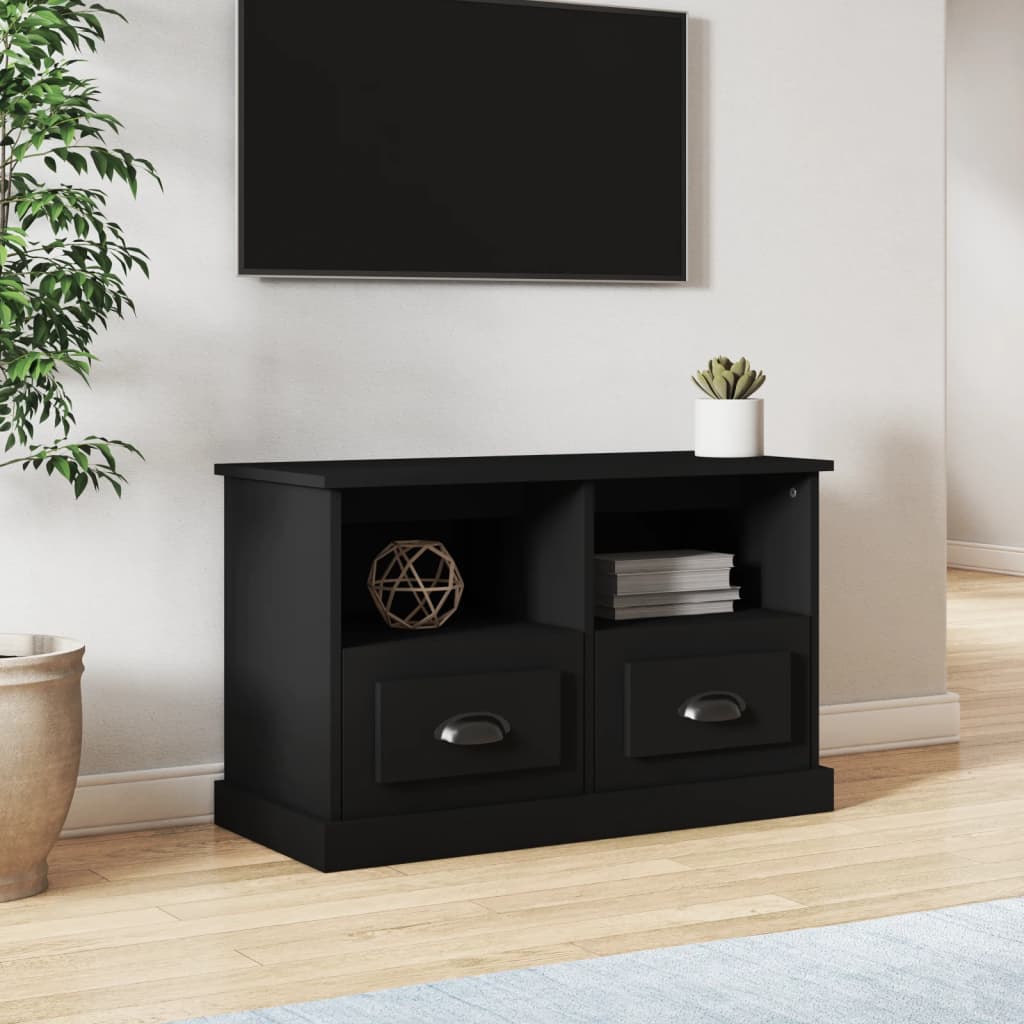 Comodă TV, negru, 80x35x50 cm, lemn prelucrat Lando - Lando