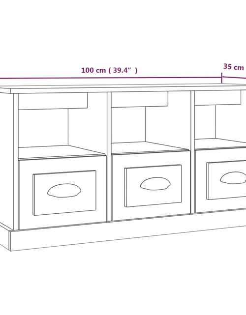 Загрузите изображение в средство просмотра галереи, Comodă TV, stejar sonoma, 100x35x50 cm, lemn prelucrat Lando - Lando
