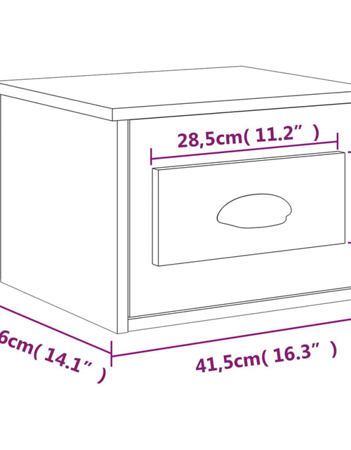Загрузите изображение в средство просмотра галереи, Noptiere de perete, 2 buc., stejar fumuriu, 41,5x36x28 cm - Lando
