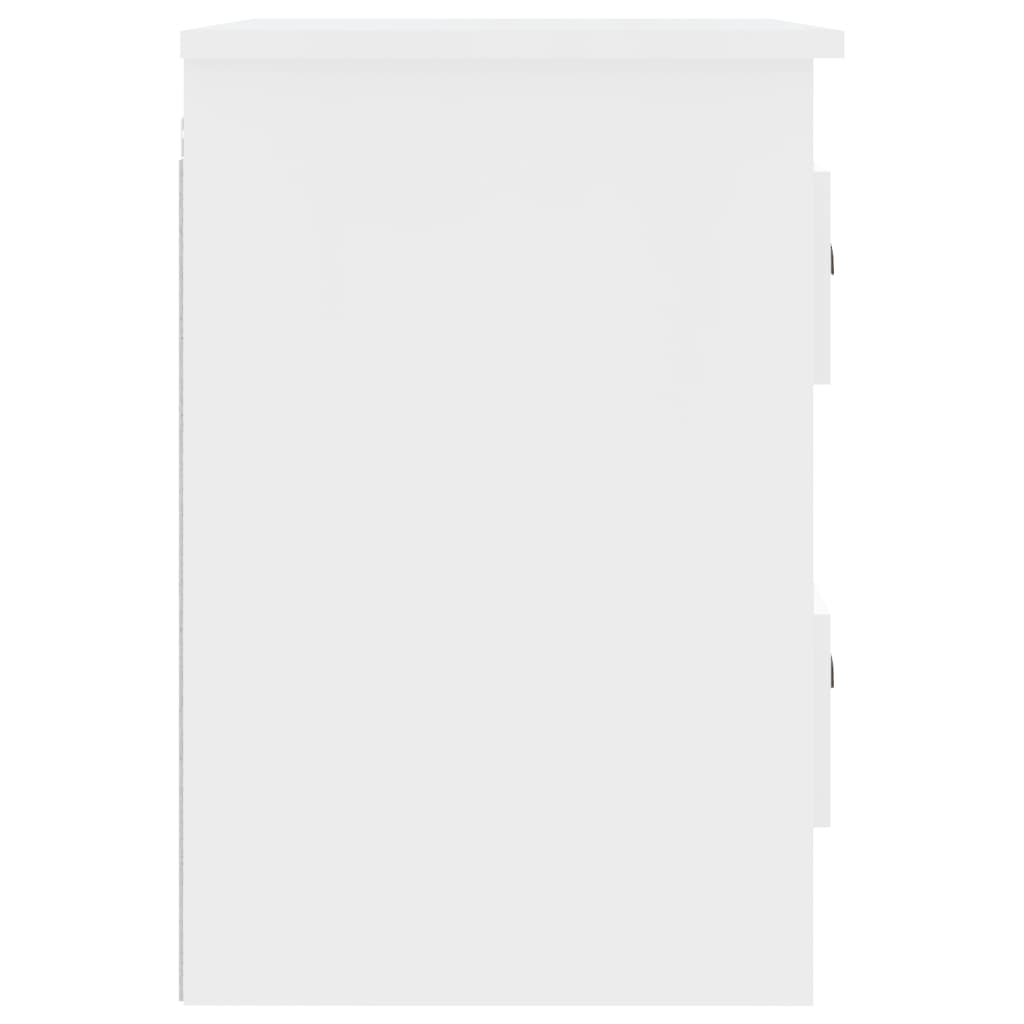 Noptiere de perete, 2 buc., alb extralucios, 41,5x36x53cm - Lando