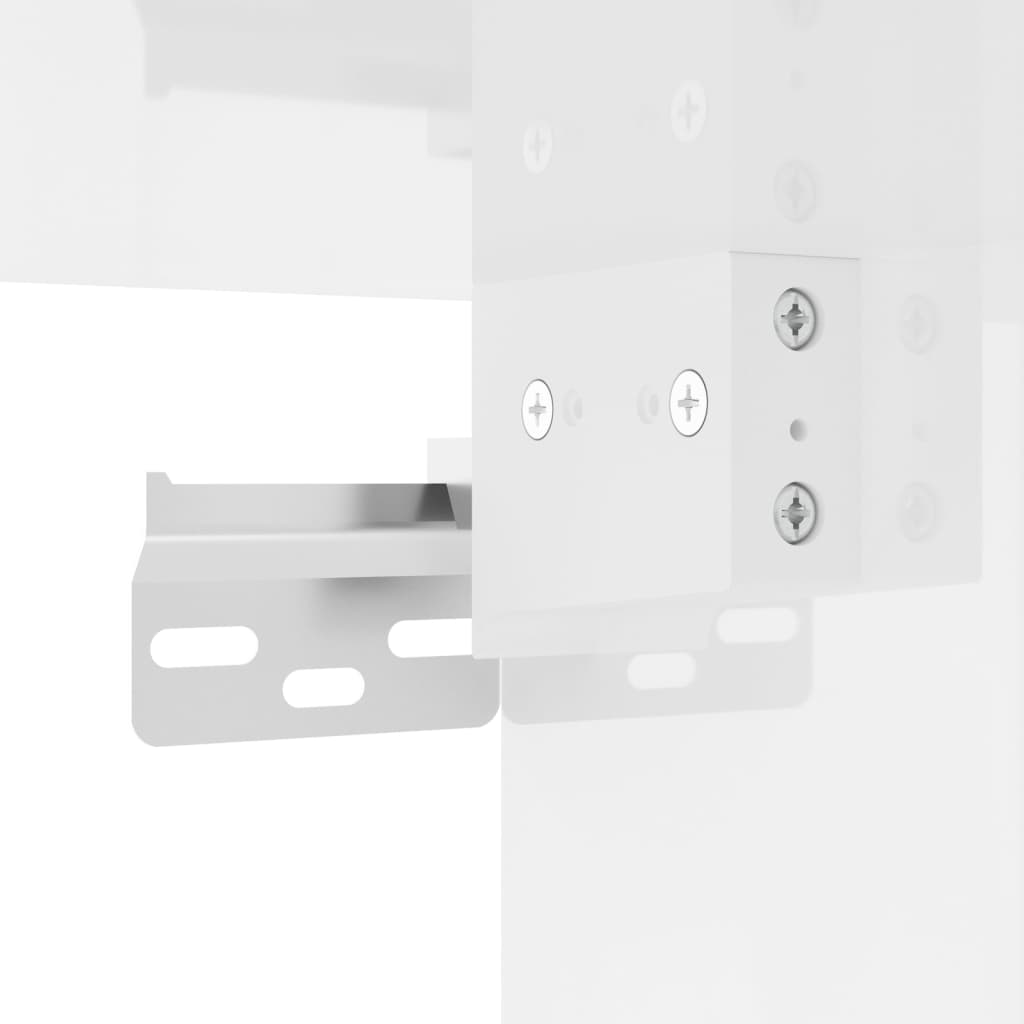Noptiere de perete, 2 buc., alb extralucios, 41,5x36x53cm - Lando