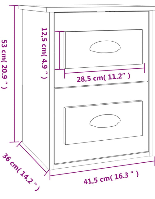 Загрузите изображение в средство просмотра галереи, Noptieră de perete, stejar sonoma, 41,5x36x53cm - Lando
