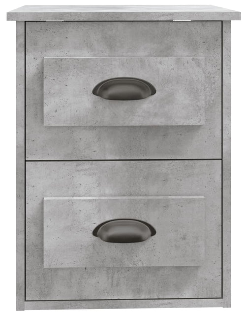 Încărcați imaginea în vizualizatorul Galerie, Noptieră suspendată pe perete, gri beton, 41,5x36x53 cm - Lando
