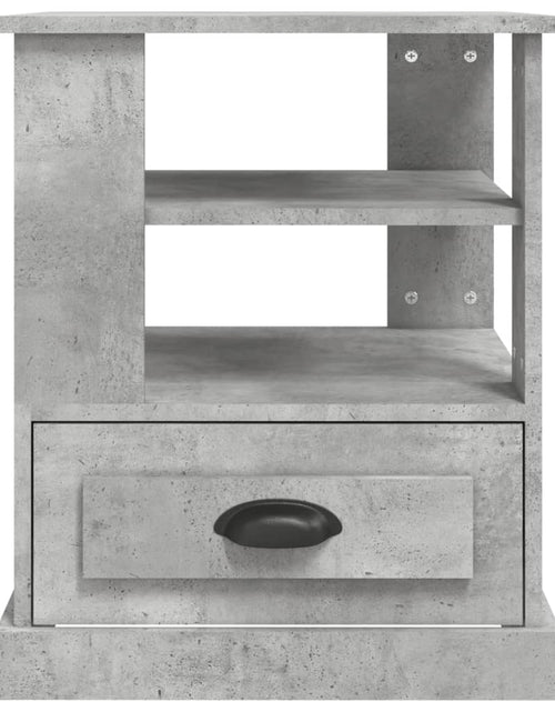 Încărcați imaginea în vizualizatorul Galerie, Masă laterală, gri beton, 50x50x60 cm, lemn prelucrat Lando - Lando
