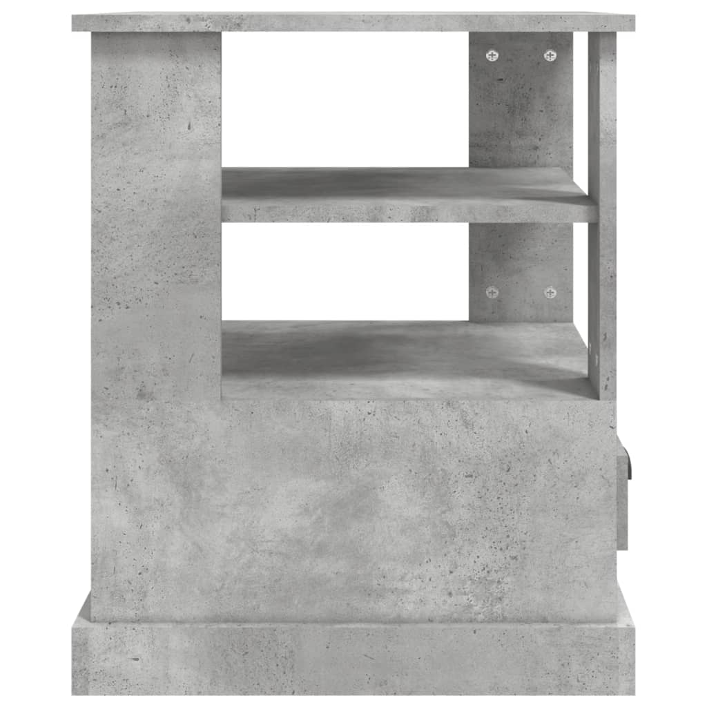 Masă laterală, gri beton, 50x50x60 cm, lemn prelucrat Lando - Lando