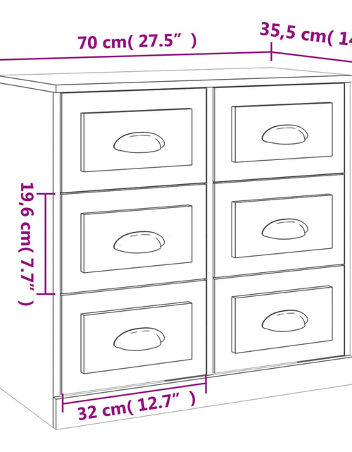 Загрузите изображение в средство просмотра галереи, Servantă, stejar afumat, 70x35,5x67,5 cm, lemn prelucrat Lando - Lando
