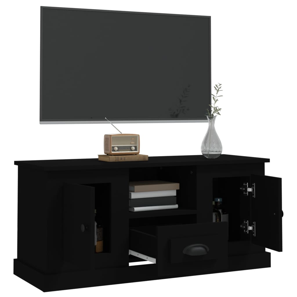 Comodă TV, negru, 100x35,5x45 cm, lemn prelucrat Lando - Lando