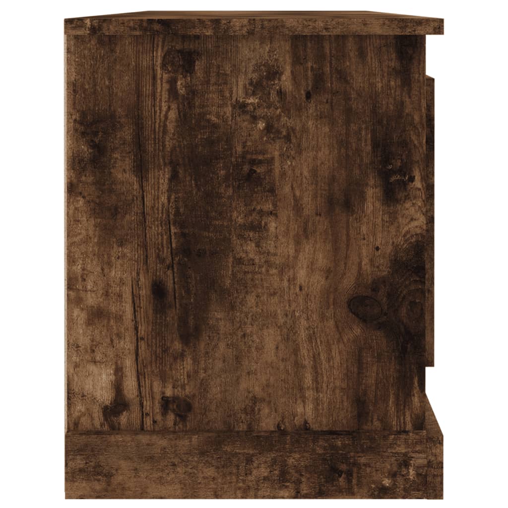 Comodă TV, stejar fumuriu, 100x35,5x45 cm, lemn prelucrat Lando - Lando