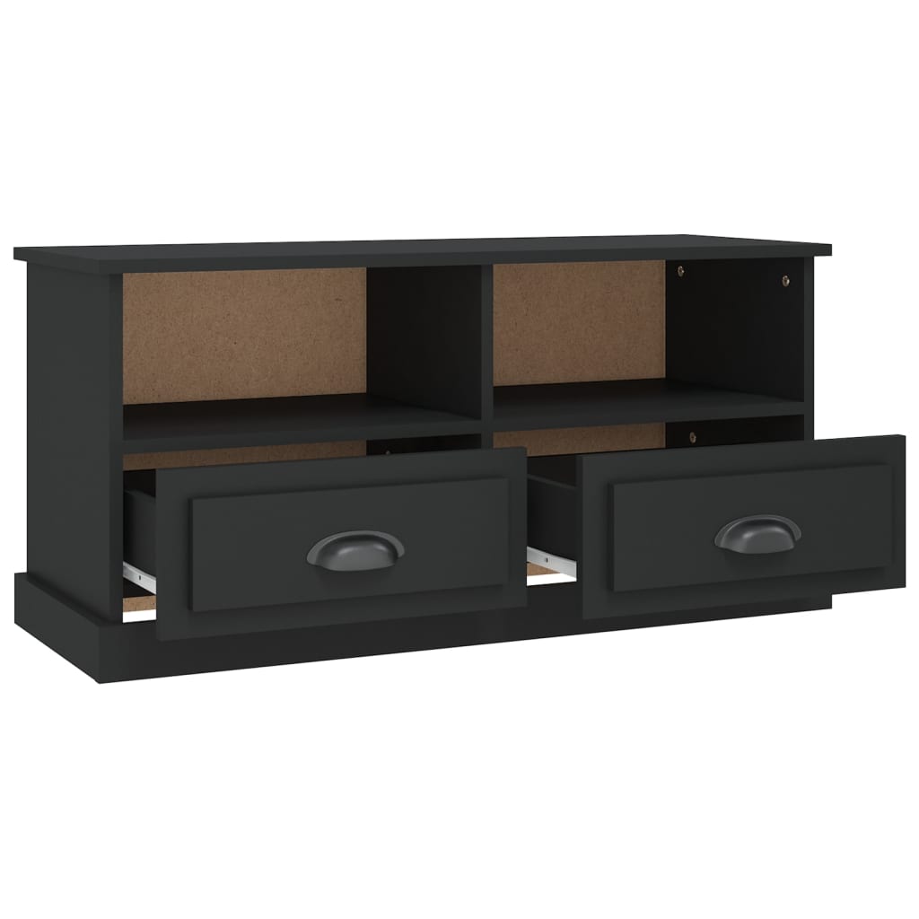 Comodă TV, negru, 93x35,5x45 cm, lemn prelucrat Lando - Lando
