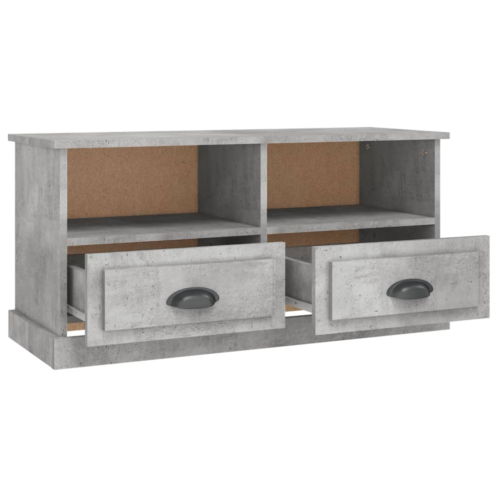 Comodă TV, gri beton, 93x35,5x45 cm, lemn prelucrat Lando - Lando