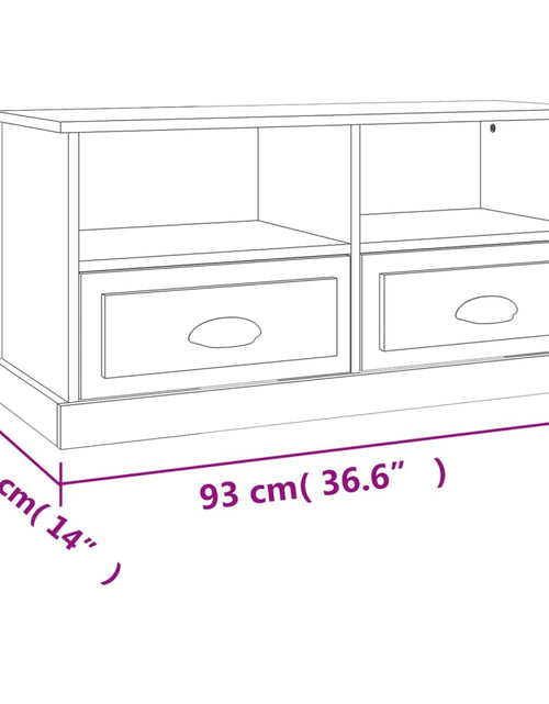 Încărcați imaginea în vizualizatorul Galerie, Comodă TV, gri sonoma, 93x35,5x45 cm, lemn prelucrat Lando - Lando
