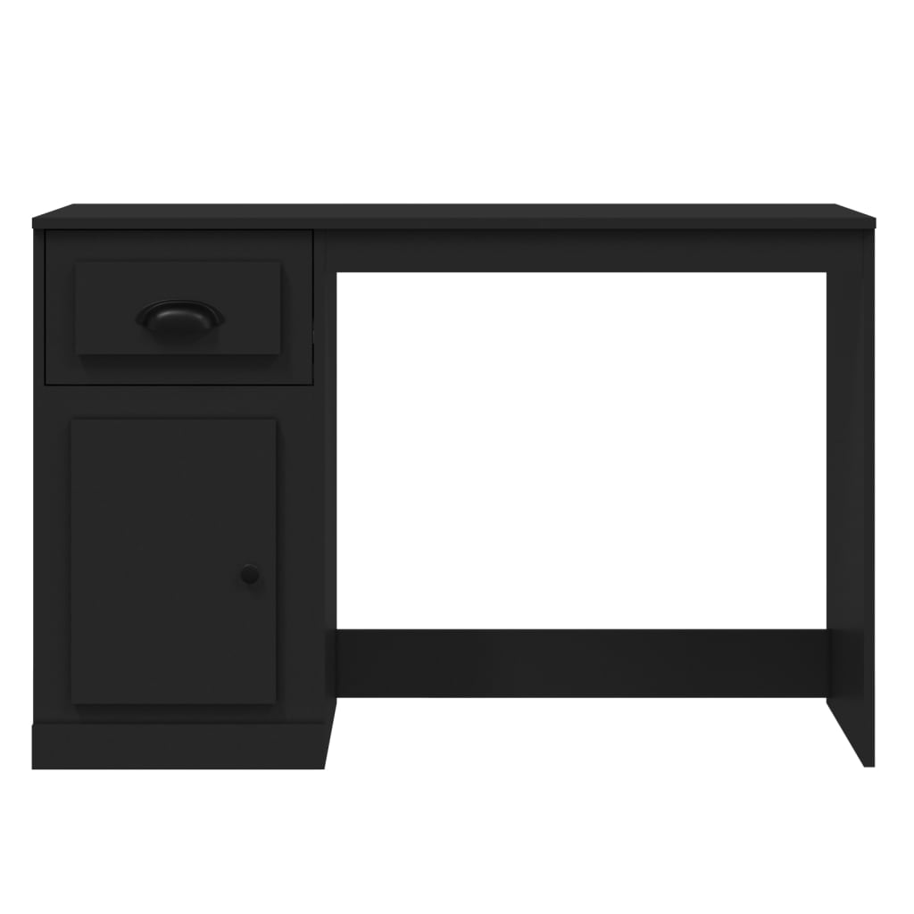 Birou cu sertar, negru, 115x50x75 cm, lemn prelucrat - Lando